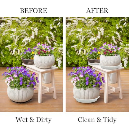 6 Pack 4 Inch White Plant Saucers Plastic Drip Trays for Pots - color: White, size: 4 Inch