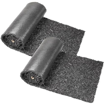 Sekcen Upgraded 2 Pack Rubber Mulch Roll Mat for Landscaping Recycled Rubber Walkway Black Permanent Mulch Pathway Playground 8' x 2'