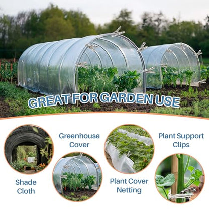 50 PCS Garden Clips for Netting - Stainless Steel Greenhouse Clamps