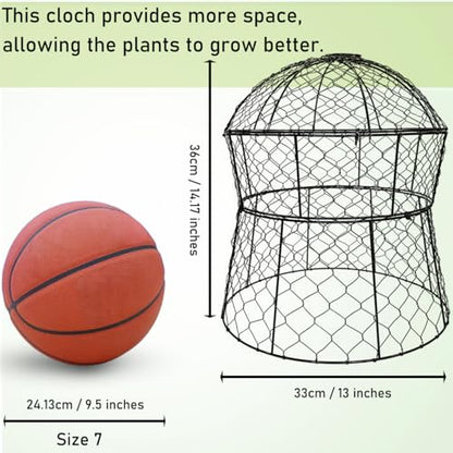 Garden Cloches for Plants 2 Pack Metal Plant Protectors from Animals Chicken Wire Cloche Updated Plant Cages for Outdoor Plants Vegetables Seedlings 13" D x 14" H - style: 2 Pack