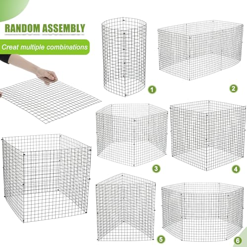30 Packs Plant Protectors from Animals, 12'' x 12'' Wire Plant Cages for Outdoor Plants, Modular Garden Mesh Covers with Ground Stakes and Nylon Ties for Vegetables, Flowers, Seedlings, Rabbits