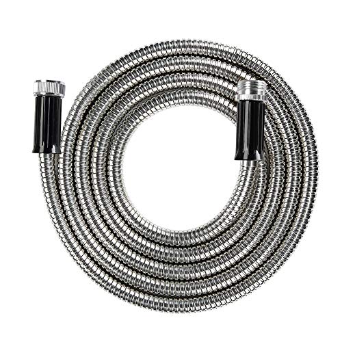 Beaulife Metal Short Garden Hose 10ft Connectors, Drainage Hose for Dehumidifier Small Water Hose Extension High Pressure Bib Reel Extender, Drinking Water Hose for RV Outdoor - size: 10Ft