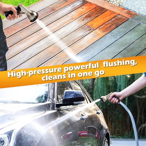 Garden Hose Nozzles,Heavy Duty Metal 9 Spray Patterns Water Hose Sprayer - color: Gray