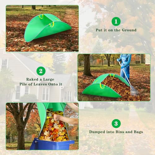 Leaf Collector, Portable Pop Up Leaf Bags, Foldable Lawn and Leaf Bag