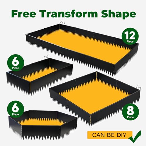 Metal Lanscape Edging 20“ L * 10” H Strips Black Steel Edging 12pcs - size: 10 inch