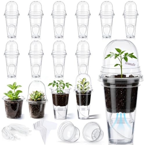 15 Pack 3.5" Self Watering Propagation Pots Clear, Plain Cup - size: 3.5"