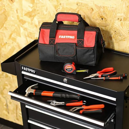 FASTPRO 220-Piece Home Tool Set, Household Repairing Tool Kit, Red - color: Red