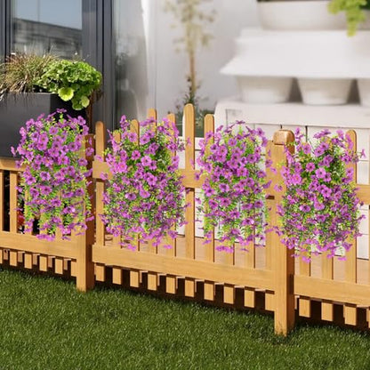 INQCMY 2 Pcs Artificial Fake Hanging Flowers for Outdoors UV Resistant - color: Purple2