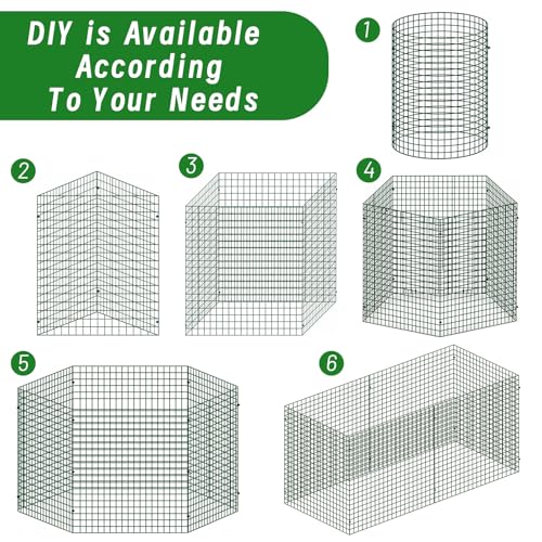 Plant Protectors from Animals - DIY Reusable Plant Cages for Outdoor Plants, Square Mesh Plant Covers Kits, 12"x12" Panels (6/18/30 Pcs) (6, Dark Green)