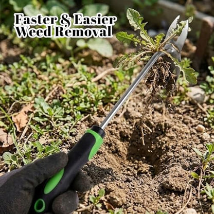 Weed Puller Tool, 5-Claw & Crab Claw 2-in-1 Heavy Duty Weed Remover, Ergonomic Long Handle Manual Weeding Tool for Dandelion, Crabgrass, Patio, Lawn & Garden