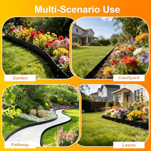 20ft. 40" L × 6" H Metal Landscape Edging, 6 Pack Garden Border - size: 6 Inch