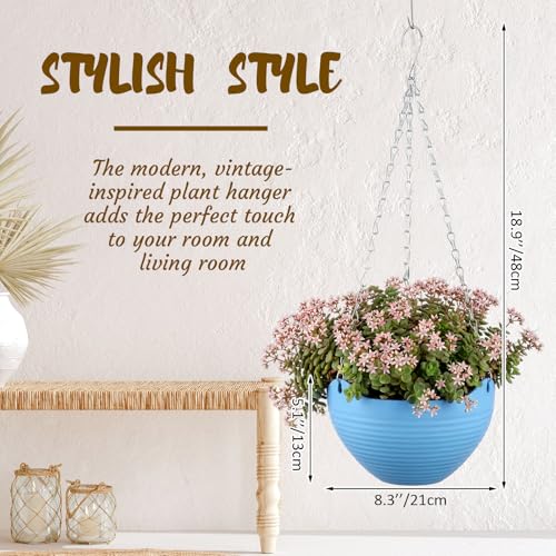 Zopeal 16 Pack 8" Blue Self Watering Hanging Planters for Plants - color: Blue