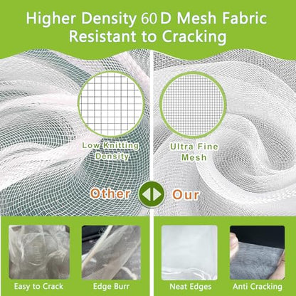 Drawstring Blueberry Netting for Bushes (4 Pack 5.91×5.25Ft) - Easy Install Reusable Garden Netting, Protective Mesh for Fruit Trees & Tomato Plants, Blocks Birds, Squirrels & Insects - size: 5.91×5.25 ft