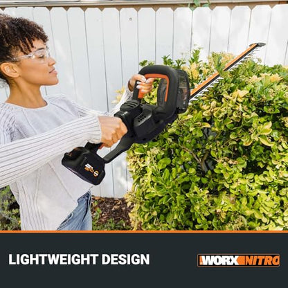 WORX Cordless Hedge Trimmer, 20V 22" Bush Trimmer, WG263 - style: 22" 20V Hedge Trimmer w/(1)4.0Ah Battery