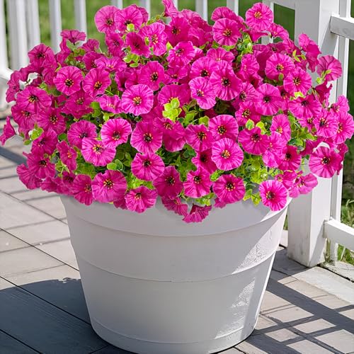 Hrobek Artificial Flowers for Outdoors Faux Petunias Plants UV Resistant - color: Light Purple