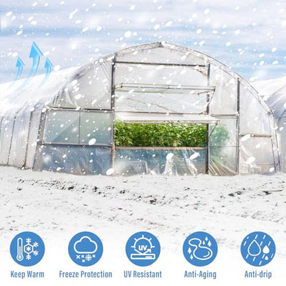 Legigo 12 X 26 Ft Clear Greenhouse Plastic, Plant Covers Freeze Protection - size: 12 x 26 Ft