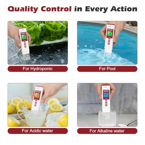 Digital pH Meter, 2 in 1 pH Temp. ATC Tester Pen for Water