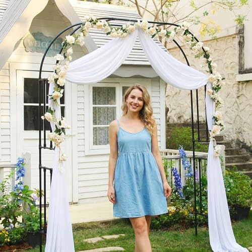 PE Coated Metal Garden Arch Trellis 95.8" H x 70.9" W Black