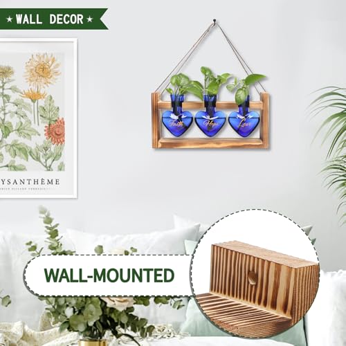 Plant Terrarium Propagation Stations Hydroponics - color: Blue(Faith Hope Love)