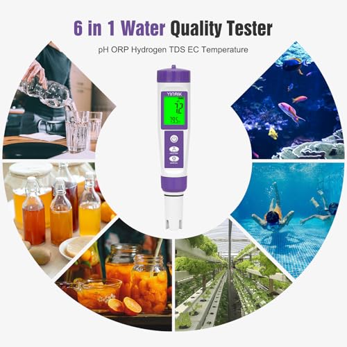 YINMIK Hydrogen Water Tester pH TDS Meter ORP Tester with Cleaning Solution