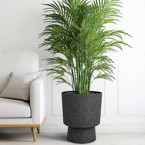 16.8" Pedestal Planters for Outdoor Plants, Large Urn Flower pots S/2 - color: 16.8"h-gray Terrazzo