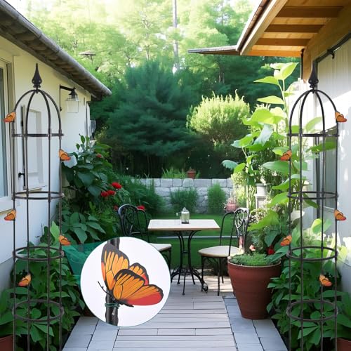 WellSign 2Pack 6.6ft Obelisk Trellis for Climbing Plants Outdoor Indoor - size: Metal-6.6ft-2PK