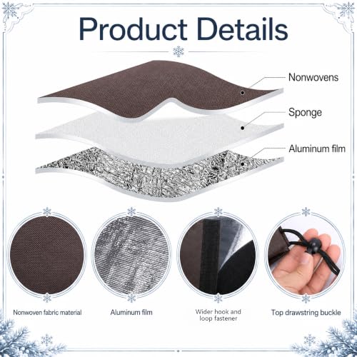 Adnee 2Pcs Palm Tree Root Protectors, 3-Layer Winter Tree Root Frost Covers - color: Coffee