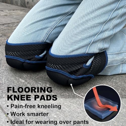 Garden Knee Pads for Men Women, Breathable Elastic Fabric, Blue M (1 pair) - color: Blue, size: Medium