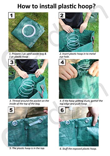 Gardzen 3 Pack Garden Waste Bags 32 40 72 Gallon Reusable Heavy Duty
