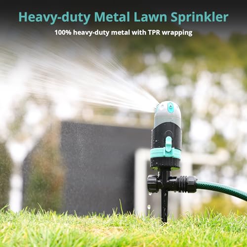 QUOBAS 360°Rotating Sprinkler for Yard, Heavy Duty Water Sprinkler for Lawn