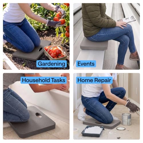 GORILLA GRIP® Extra Thick Foam Kneeling Pad for Gardening, 17.5x11 Gray - color: Gray