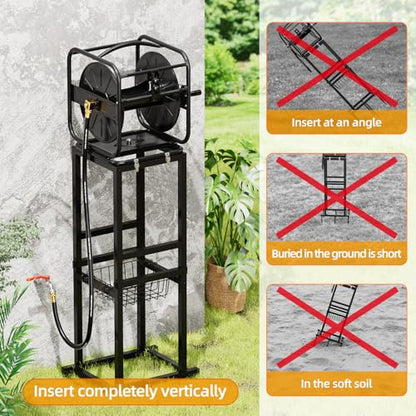 SPECILITE Garden Water Hose Reel, 100-200FT Capacity for Yard, Farm & Ranch - size: 100-200FT Capacity