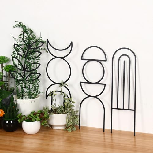 4 Pcs Plant Trellis Indoor Black Small Trellis for Potted Plants - style: Boho