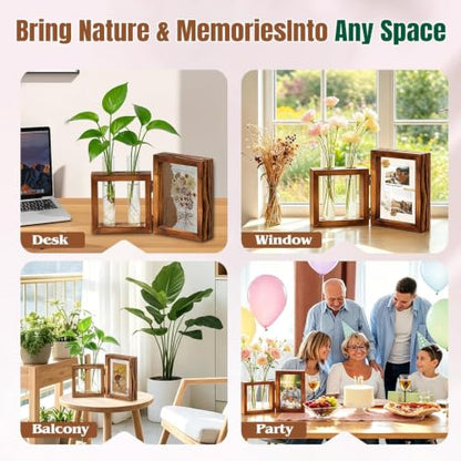 Plant Propagation Station with Wooden Picture Frame, Desktop Home Decor