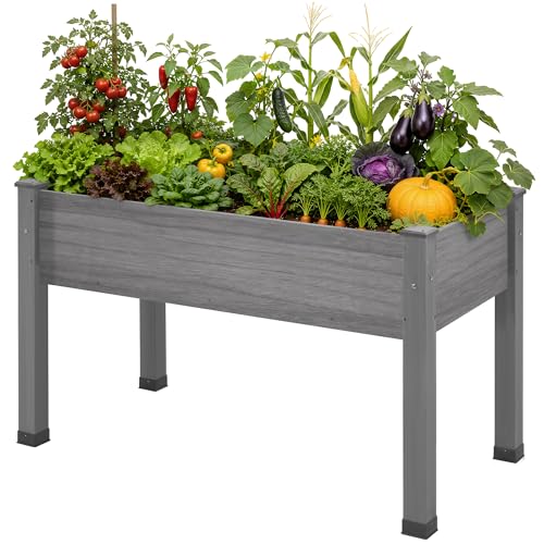 AMERLIFE Raised Garden Bed, 48x30x24 Inches Elevated Wood Planter Box - color: Gray, size: 4x2 FT-Regular