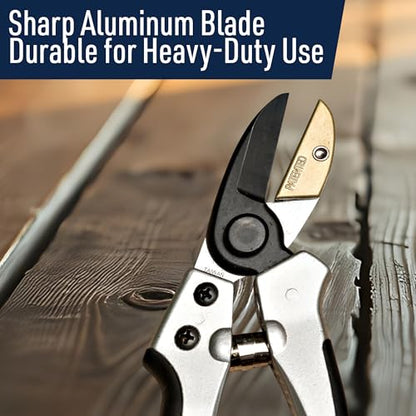 Anvil Pruning Shears for Gardening - 7.75” Heavy Duty Branch Cutter Garden Shears with Rubber Grips for Dry Stems or Small Wood Branches - Hand Pruners for Gardening Tools by Kings County Tools - style: 8" Anvil Pruner