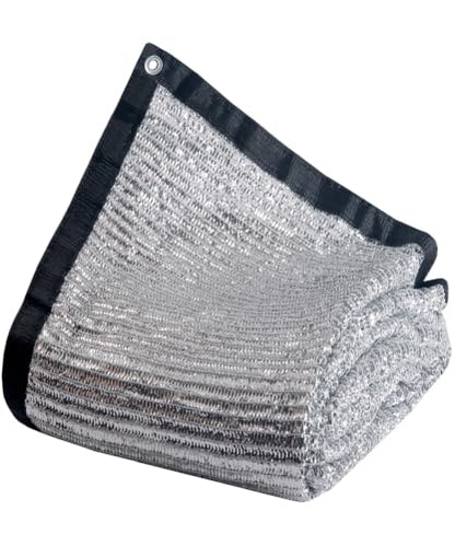 85% Aluminet Shade Cloth with Grommets 6.5 x 10FT Reflective Sun Shade Tarp - size: 6.5 ft x 10 ft