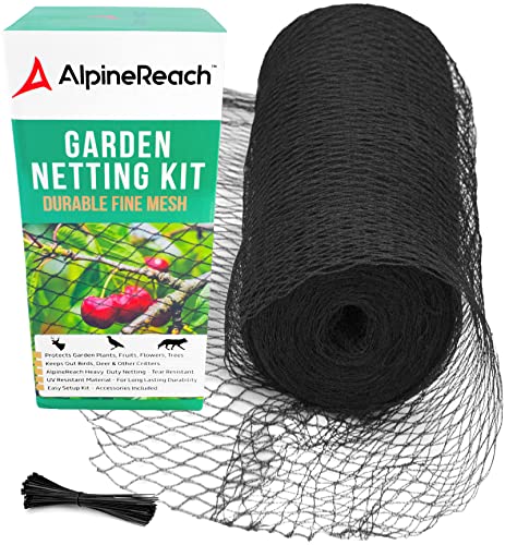 AlpineReach Garden Netting 15 x 30 ft, Black Heavy Duty Bird Net - color: Black, size: 15ft x 30ft