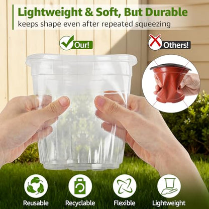 MIXC Clear Nursery Pots with Humidity Domes, 5/4/3.5 Inch 30 Pack - color: Transparent, size: 3.5/4/5 Inch-with Lid