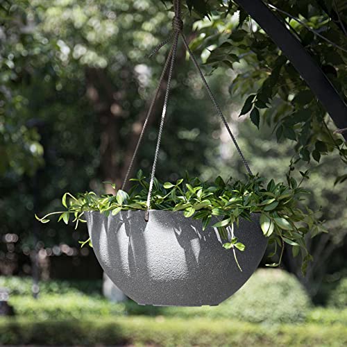 LA JOLIE MUSE Hanging Planter Baskets for Outdoor Plants, Set of 2, 13 Inch - color: Gray