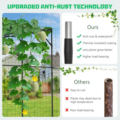 DoCred 79" H x 79" L Garden Arch Trellis, Metal Trellis for Climbing Plants - size: 79" L x 79" W x 79" H