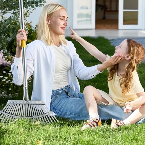 Yocada 19.3" Garden Leaf Rake Wide Heavy Duty (25 Tines) 68.9"