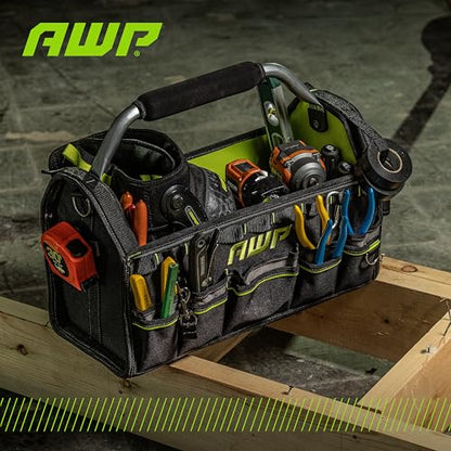 AWP Tool Bags, Premium Tool Bag, Black, Durable Tool Tote, for Professionals and Contractors - size: 18 Inch, style: Tool Tote