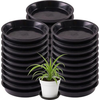 30 Pack Plant Saucer 10 Inches Plastic Drip Trays to Catch Water, Black - color: Black, size: 10 inch
