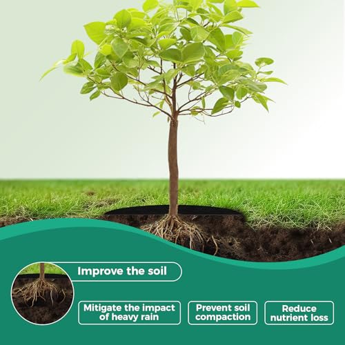 28.3 Inch 2 Pack Non-Woven Tree Mulch Ring for Weed Controlling - size: 28.35 inch