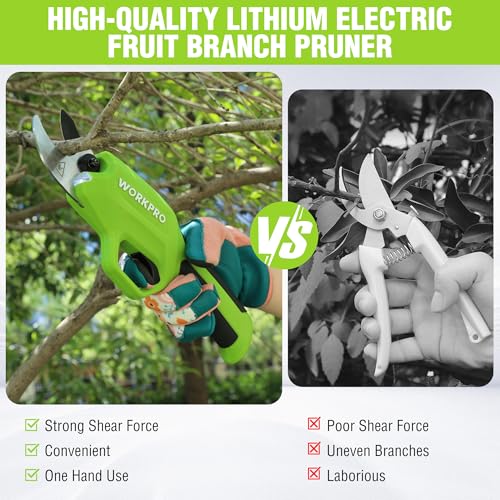 WORKPRO 7.2V Electric Pruning Shears, 0.8" Cutting Diameter