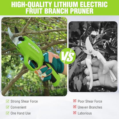 WORKPRO 7.2V Electric Pruning Shears, 0.8" Cutting Diameter