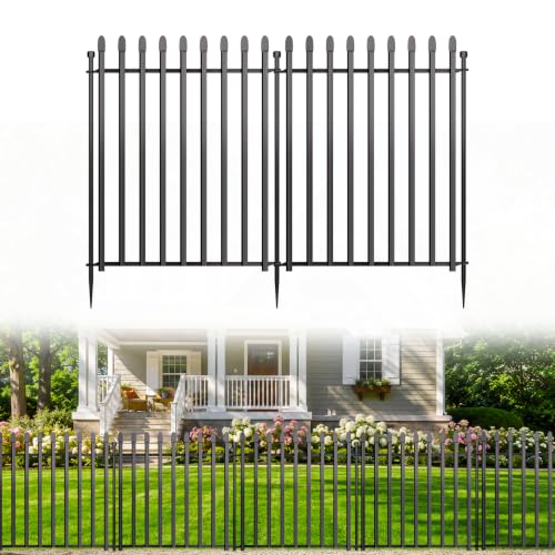 No Dig Decorative Garden Fence, 32in(H)×22ft(L), 10 Panels - size: 32 in(H) X 22 ft(L)