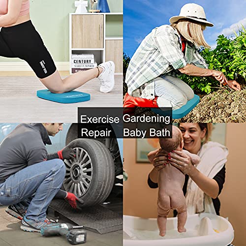Extra Thick Kneeling Pads, Knee Pad Cushion for Yard Work, Gardening, Yoga, Exercise, Floor Kneeler for Baby Bath, Comfortable Foam Mats to Kneel On, 15.4 x 10.4 x 1.3inch, Blue (2)