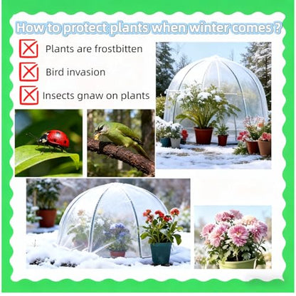 Upgraded 31.5"x23.6" Plant Covers Freeze Protection, Thicken Winter Covers with Zipper & Drawstring, Reusable Outdoor Cold Weather Jacket for Shrubs Trees